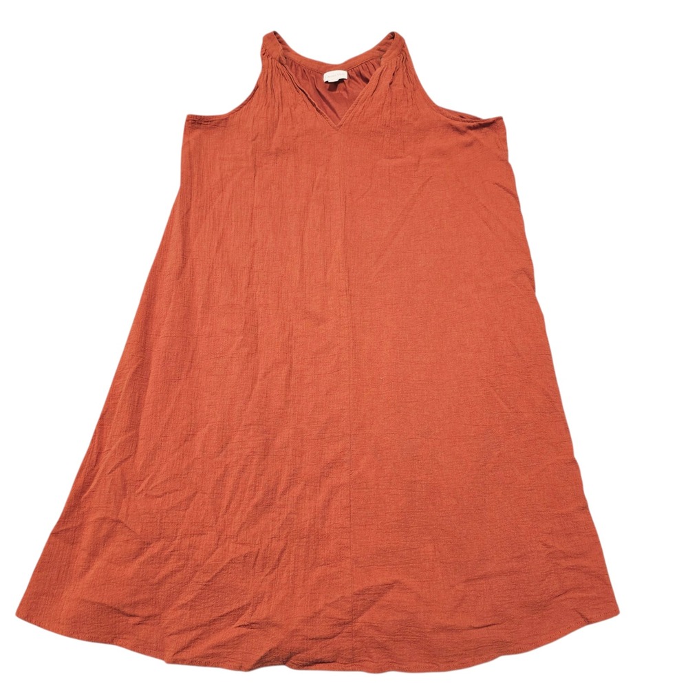 Garnet Hill Womens Dress Size S Sleeveless V Neck Casual Burnt Orange‎